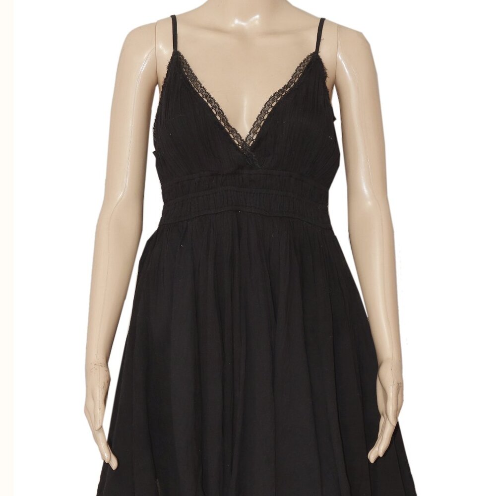 Free People FP One Delia Slip V Neck Gauze Lace Smocked Dress L US ITEM - Picture 3 of 6